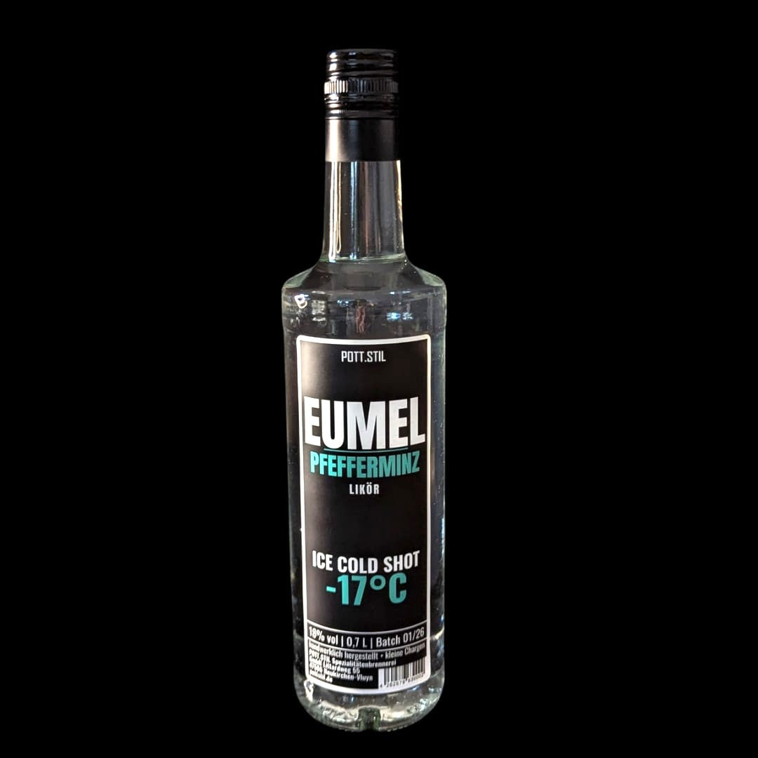 Eumel Pfefferminzlikör Flasche Ice Cold Shot -17°C von POTT.STIL